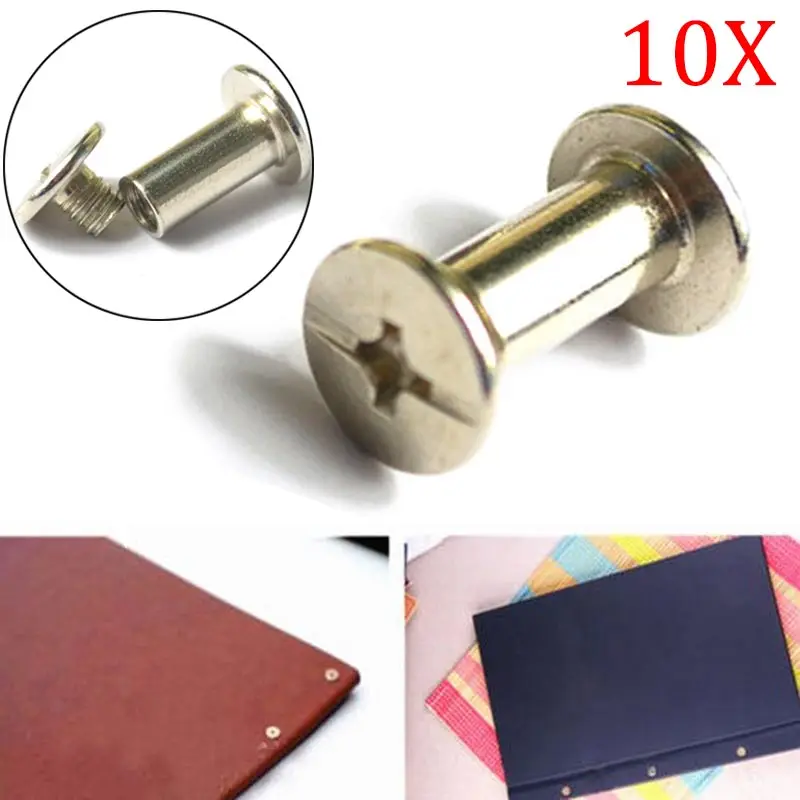 

10PCS Nickel Binding Chicago Screws Nail Rivets Photo Album Leather Craft Dropshipping