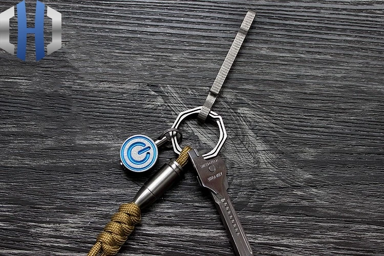 Titanium Alloy Open Key EDC Umbrella Rope Pendant Tail Rope Knife Pendant Key Chain Zipper Head Knife Beads
