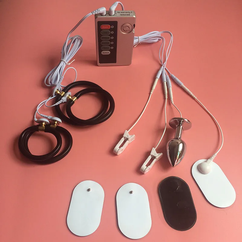 Hot-Sale Electric Shock Penis Ring Electro Anal Plug Nipple Electro Stimulator Electro Cock Expander Ring Penis Sex Toys 3
