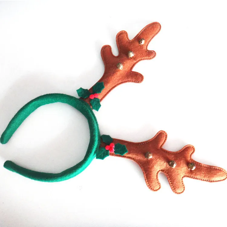(Min order is $9.9)RL323-2 leaves brown bell antlers Christmas head buckle | Дом и сад