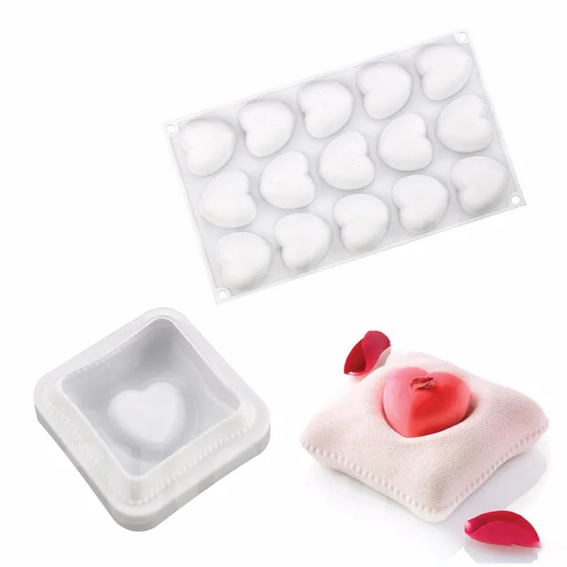 2 stile Mombination a Forma di Cuore Torta Del Silicone Della Muffa, FAI DA TE d 2 stile Mombination a Forma di Cuore Torta Del Silicone Della Muffa, FAI DA TE d