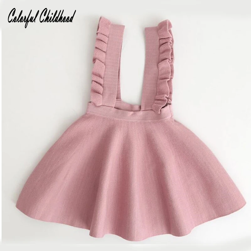 

2-6y Cotton Toddler Girl Dress Autumn Ruffles strap Baby Dress Sleeveless knited Children Christmas Clothes for baby vestido