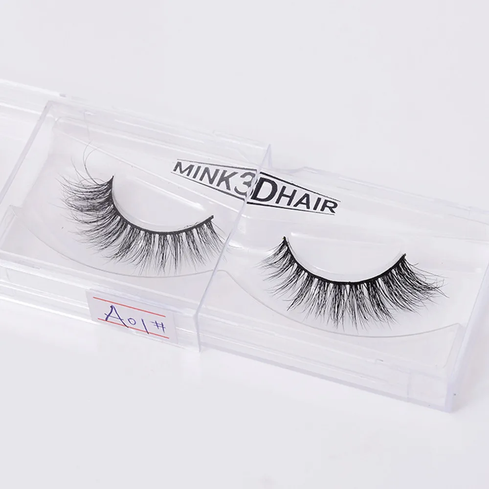 Wholesale Natural 3D 100 Real Mink False Eye Lashes/ Mink Individual