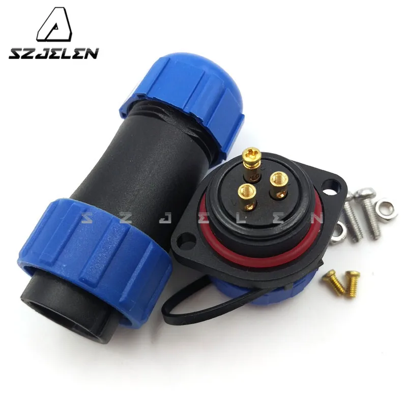 

SP2110/SY2113, LED Screen 3 pin SP21 Series Waterproof Cable Connector IP68 Plastic Circular plug socket 30A