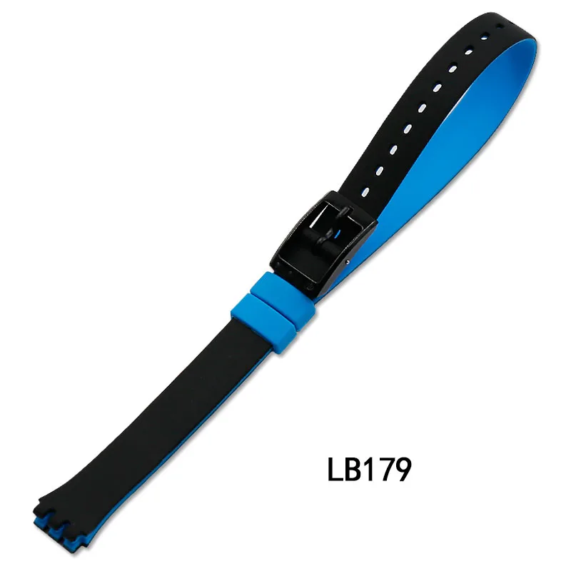 Длинный силиконовый ремешок аксессуары для часов Женский Детский браслет для Swatch с пряжкой 12 мм спортивный водонепроницаемый ремешок для часов - Цвет ремешка: LB179