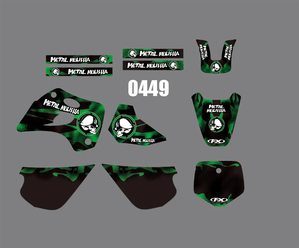 

0449 Motorcycle Team Graphic & Backgrounds Decal Stiker Kits for Kawasaki KX80 1994-1997 dirt bike sticker for Kawasaki KX80