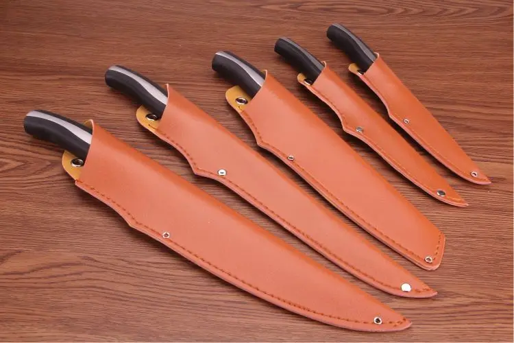 PU Faux Leather Knife Cover Western Kitchen Knife Sheath Portable