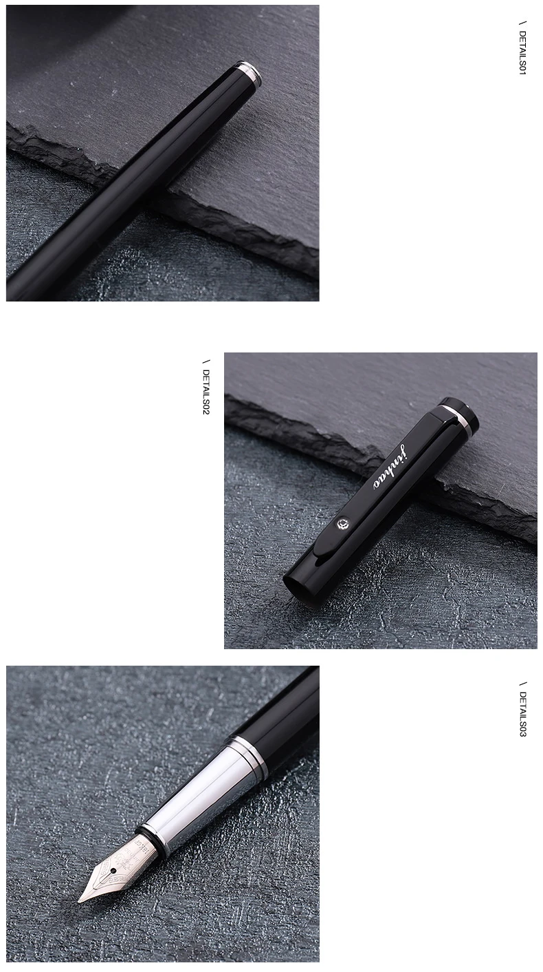 Jinhao полностью металлическая авторучка 0,38 мм/0,5 мм чернильные ручки для письма Канцтовары высокое качество 1073