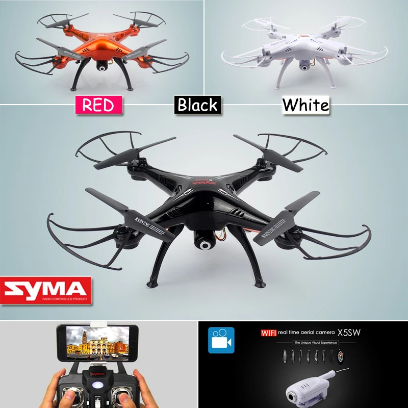 Buy Cheap Syma x5sw Drone with Camera HD WIFI Real Time FPV Quadcopter 2.4G 6 Axis Gyro 4CH Headless 3D Roll RC Control Helicopter Toy RTF