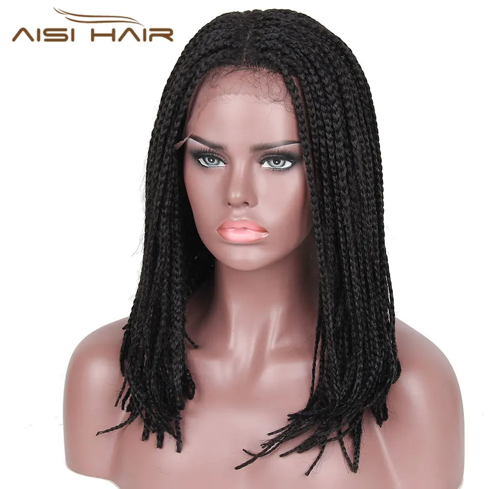 Us 45 15 23 Off I S A Wig Synthetic Lace Front Wig Ombre Red Bob Black Hair African American Braided Black Wigs For Women High Temperature Fiber In