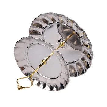 

Fruit Plates Stand Pastry Tray Candy Dishes Cake Desserts 2/3 Layer Stainless Steel Party Home Decoration DC112