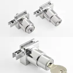 Дверной замок для шкафа витрина стеклянная дверь замок с ключами раздвижная дверь Серебряная дверь оборудование