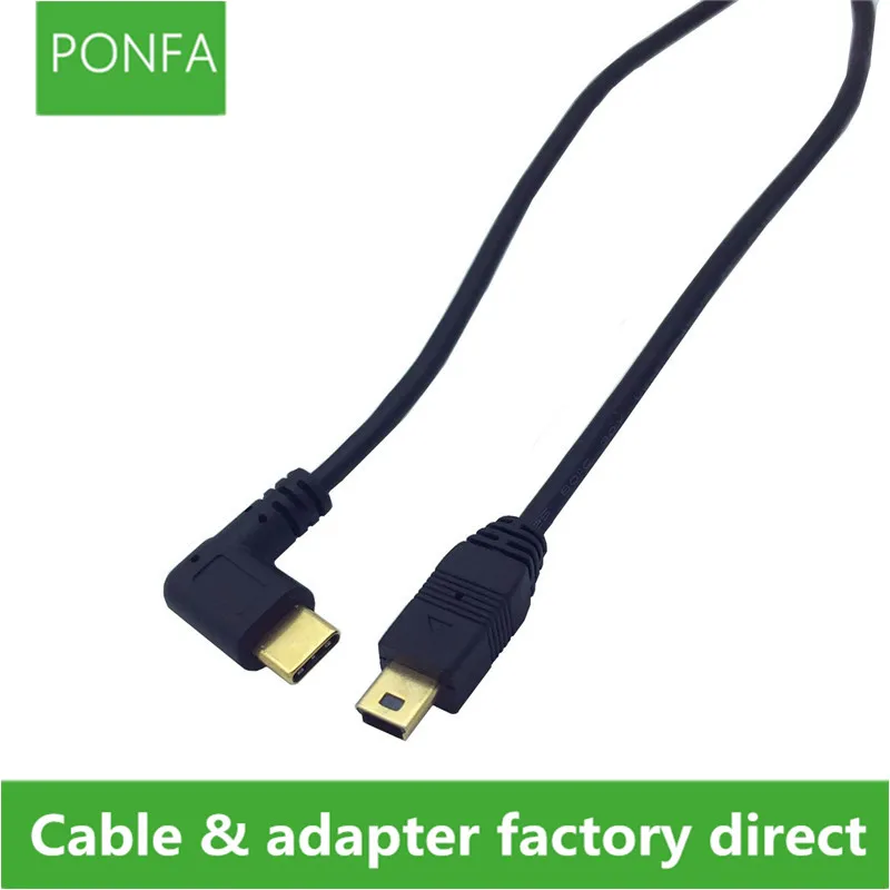 Мини-usb кабель 5 Pin папа-папа USB 3,1 type C к мини-otg кабель для передачи данных адаптер конвертер зарядный кабель длиной 25 см