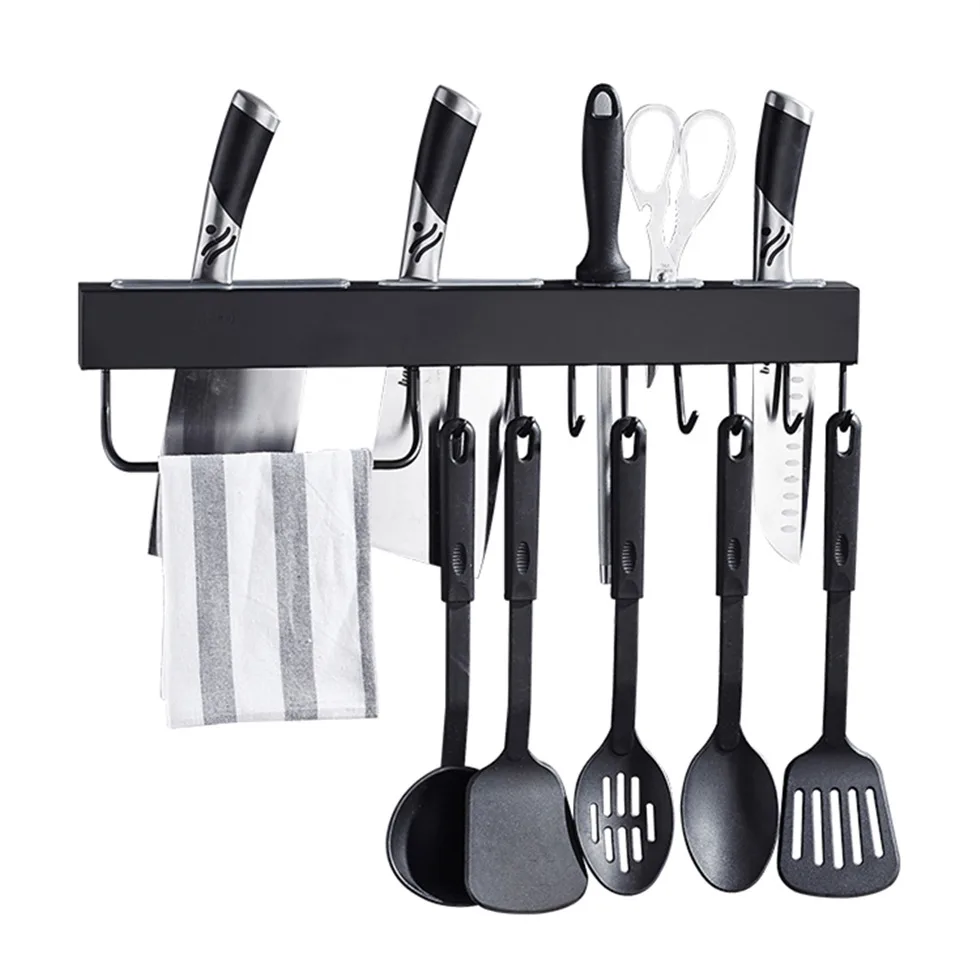 Настенная стойка для кухонных ножей из нержавеющей стали, столовая посуда, кухонная подставка для ножниц, полка для хранения столовых приборов