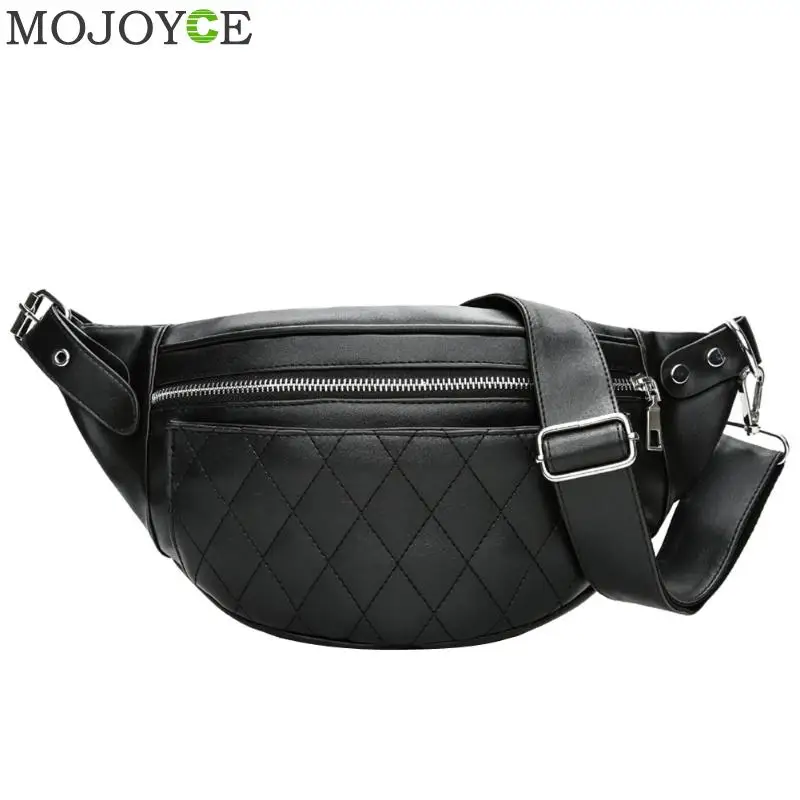 Men/Women Waist Bag Zipper Waist Satchel Crossbody Pack PU Leather Pouch Shoulder Bag Women&#39;s ...