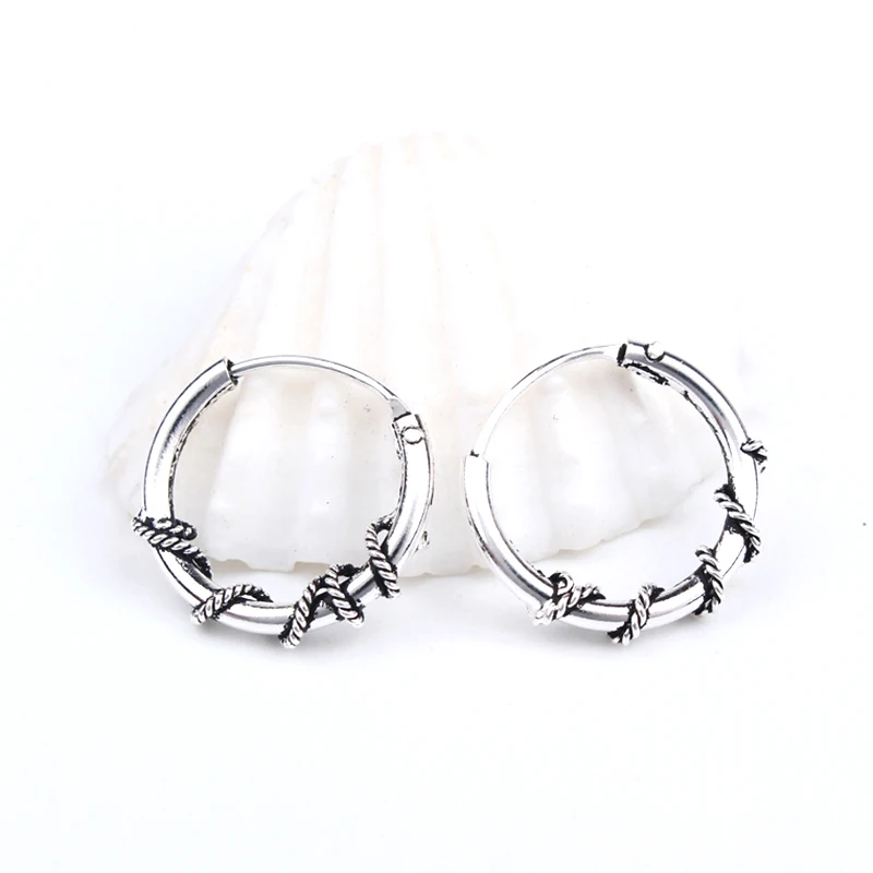 silver boho hoop earrings