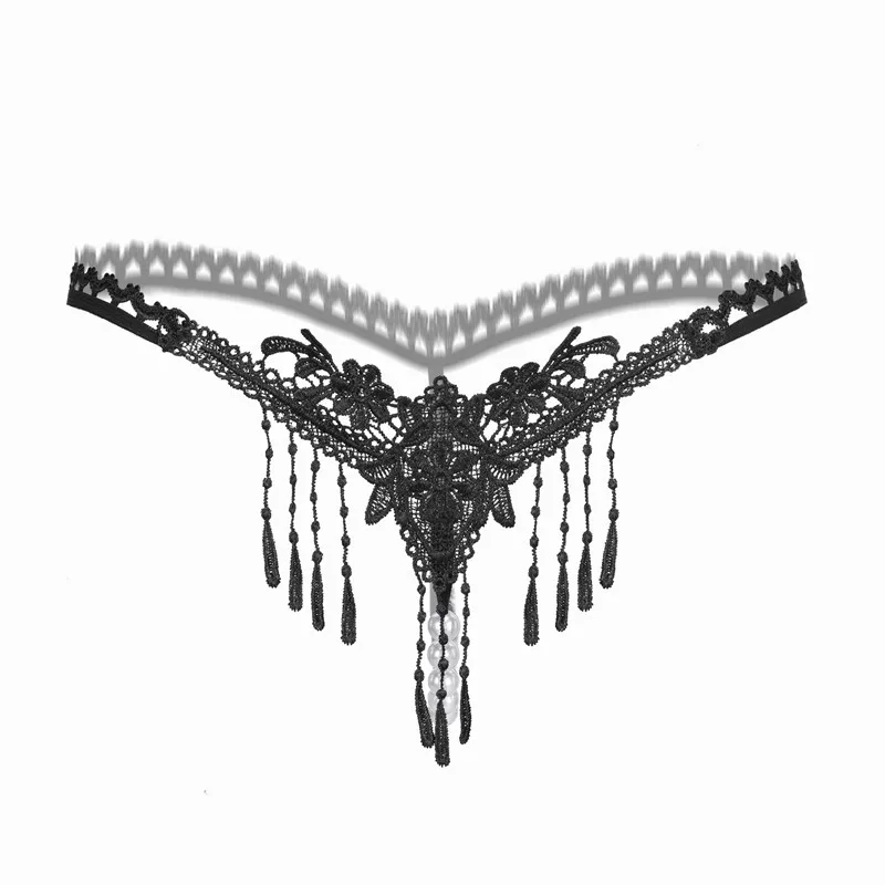 

With Pearl Tassel Crotchless Women Girl Sexy Open Crotch Thong Panties Lace Panties Knicker Thong Lingerie Underwear Erotic Pant