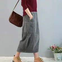 Вельветовая Женская винтажная юбка Мори для девушки осень зима