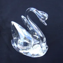 Хрустальная модель лебедя ручной работы Кварцевые минералы скульптура мишура ручной работы отделка для Декор на стол и сувенирный подарок