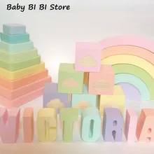 Украшение для дома облака квадратный куб твердый деревянный персональный детский реквизит для фотосессии детские товары