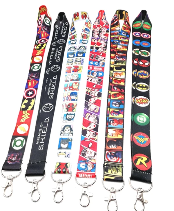  10 pcs Super hero Avengers head mixed Neck Strap Lanyards Card Holders Bank Neck Strap Card Bus ID 