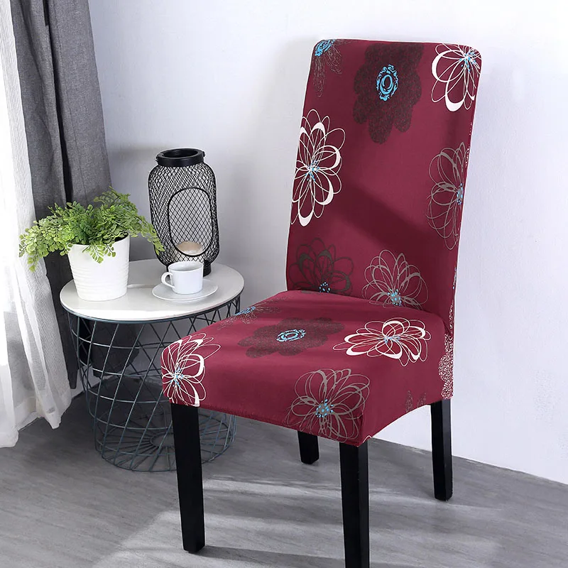 Спандекс эластичный Анти-грязный чехол для большого стула с рисунком для ресторана банкета отеля столовой украшения для дома большой размер XL - Цвет: Color 2