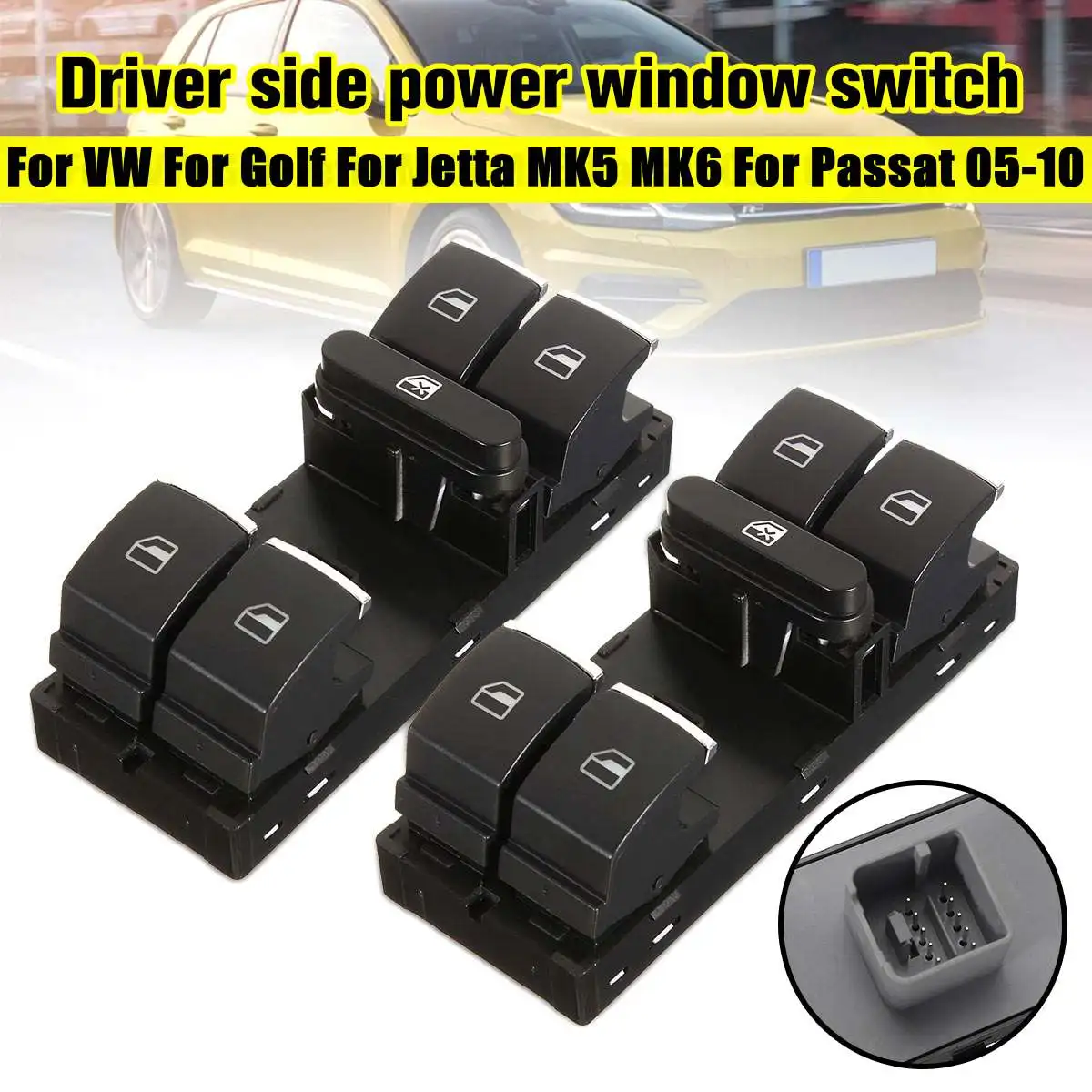 

2PCS Driver side Electric Power Window Master Switch for VW for Jetta MK5 MK6 Passat B6 CC Scirocco 5ND959857 Black