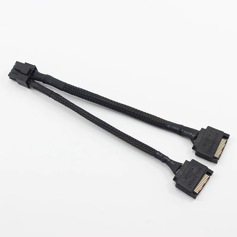 20 см 15 pin SATA Мужской до 8 контактный разъем питания PCI e высокоскоростной кабель