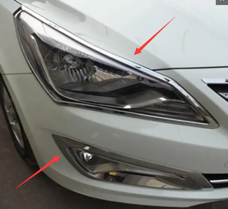 

For Hyundai Verna Solaris 2014-2017 Car Styling Before and after Rear Lamp Cover Taillight Cover Decoration Trim Abs Chrome