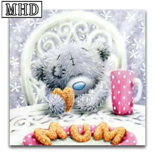 New 5D DIY Diamond Painting Blackboard Burger Pattern Square Full 