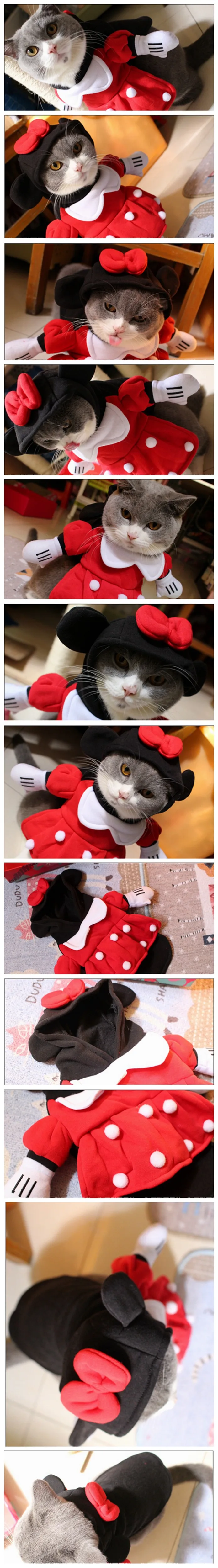 [MPK cat costumes] Забавное платье для кошки Минни, поставляется с шапочкой