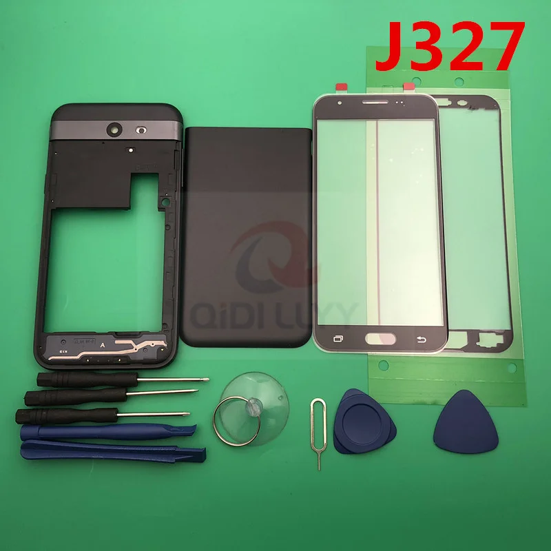 

Full Housing Case Cover For Samsung Galaxy J3 Emerge 2017 J327 J327T J327A Housing Middle Frame Back Cover+ glass+Tools