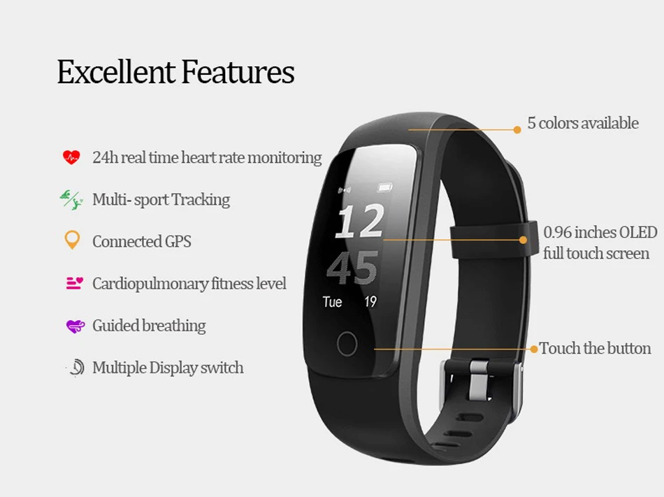 Makibes ID107 Plus HR Smart fitness bracelet (2)