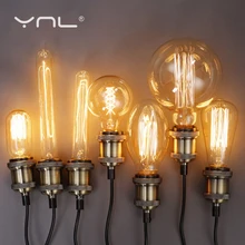 Bombilla Edison E27, 220V, 40W, ST64, A19, T45, G80, G95, G125, Bombilla incandescente de filamento, iluminación Retro, Bombilla Edison
