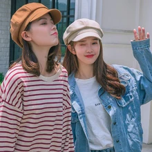 HT2514 мужской женский берет Кепка на сезон весна-лето солнцезащитные шапки для женщин твердая винтажная кепка газетчика женский берет художника восьмиугольная кепка