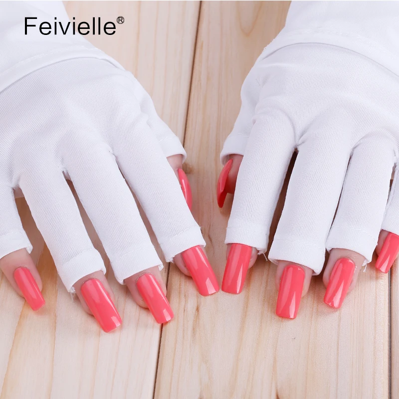 Feivielle UV Protection Gloves for Nail Art Treatment Nail Gel UV Anti