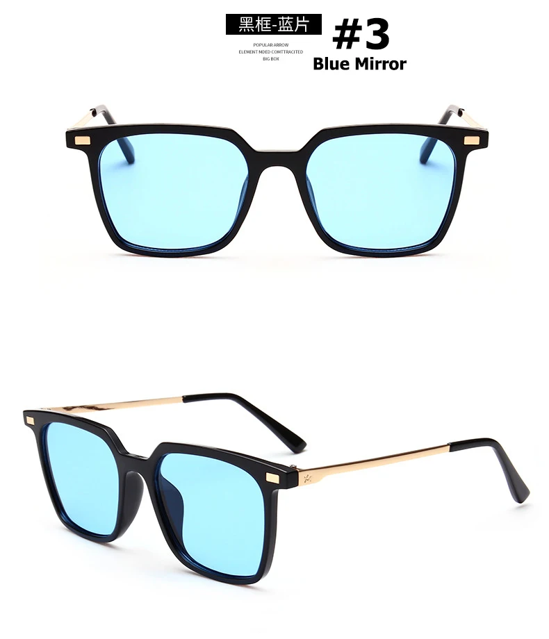 JackJad модный тренд оттенок океанские Линзы Стиль Солнцезащитные очки классические ретро брендовые Дизайнерские мужские квадратные крутые солнцезащитные очки Oculos De Sol - Цвет линз: 3