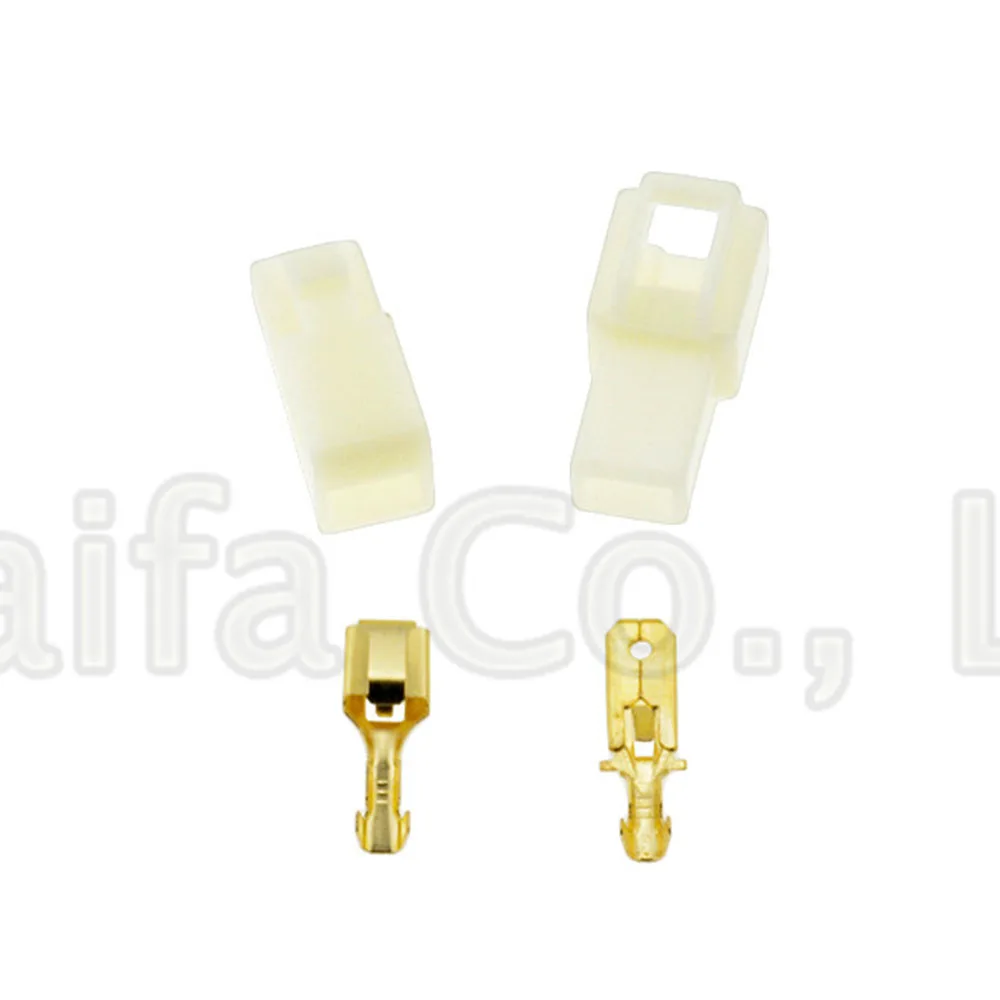 

10 set 6.3mm connector 1P 1 pin Electrical 6.3 Connector Kits Male Female socket plug for Motorcycle Car