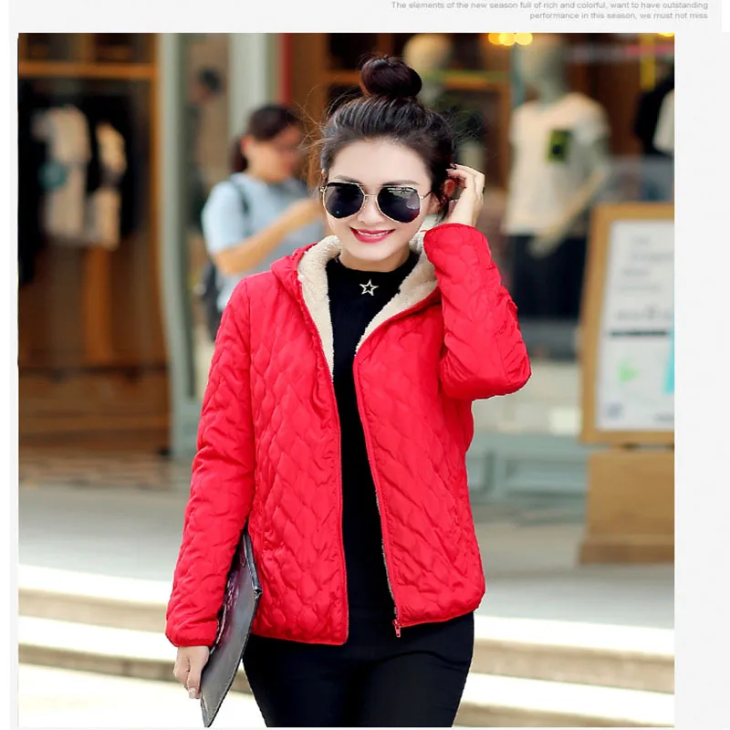 Women Winter Coats 2016 Woman Short Velvet Fleece Parka Down Jacket Female Warm Elegant Hooded Jackets