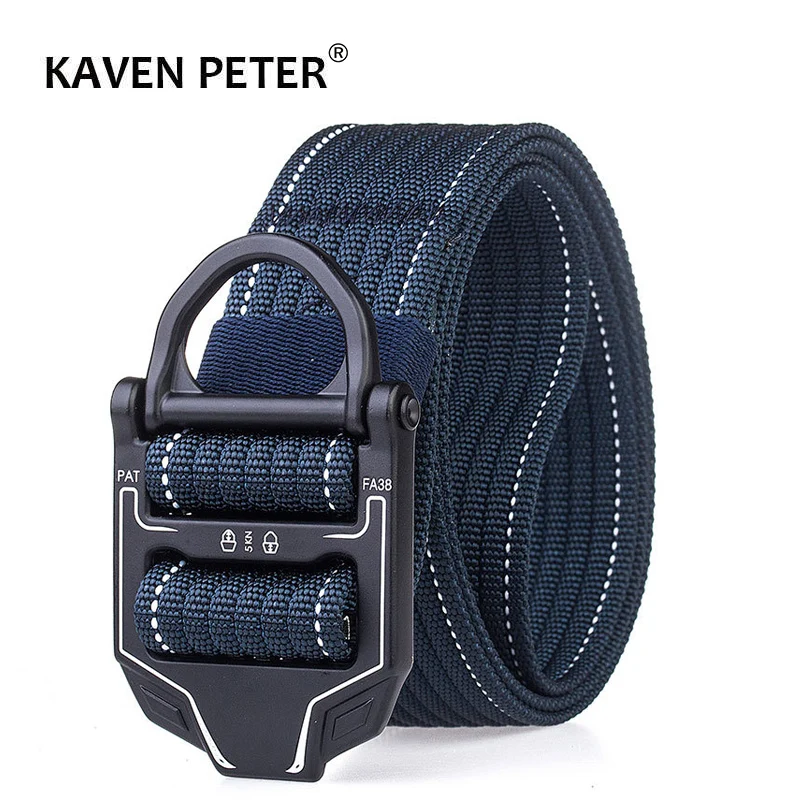 

New Tactical Belt For Men Military Nylon Belt Canvas Waist Belt Metal Insert Buckle High Quality Strap Black Army Green Blue