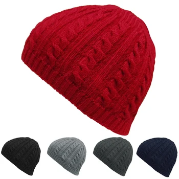 

Winter Casual Cable Knit Warm Crochet Hats for Women Men Baggy Beanie Hats Gorros Cap Ski Sport Slouchy Winter Hats for Womem
