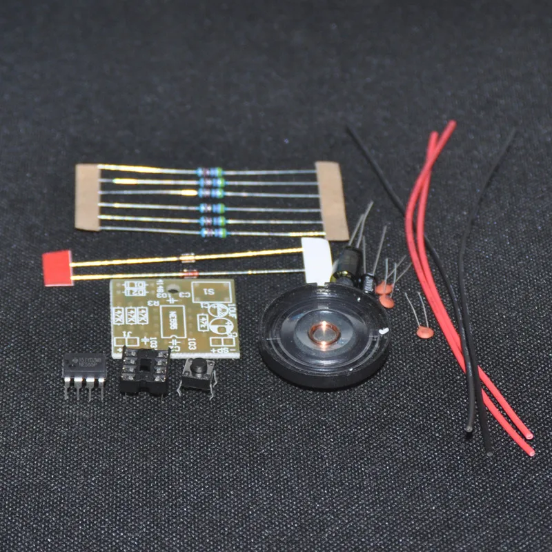 1PCS NE555 Buzzer DIY Electronic KIT Tone Generator Oscillator Buzz Suite Trousse LED Blink NE555P 8 OHMs 0.25W Speaker Circuit