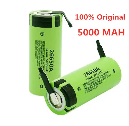 

100% Original 26650 Battery For Panasonic 26650A 3.7V 5000mAh High Capacity 26650 Li-ion Rechargeable Batteries+DIY Nickel