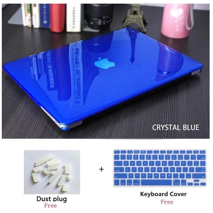 

Crystal Laptop Case Keyboard Cover+Dust Pulg For Apple Macbook Pro Retina Touch Bar & ID Air 11 12 13 15 inchs Hard Shell cover