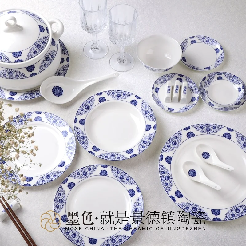 Ter ere van Becks huichelarij De 30 stuks van inkt gerechten geglazuurd set Jingdezhen huishouden kom  keramische porselein servies Chinese blauw en wit porselein|bone china  tableware|white porcelainchina tableware - AliExpress