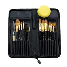 17 шт. нейлоновые кисти для рисования волос палитра Набор ножей губка с длинной ручкой чехол для хранения акварельные акриловые масляные краски ing