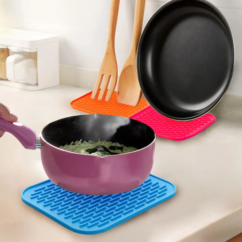 SiliconeHeat Resistant Pot Mat Table Placemat Can Opener Non slip Mats