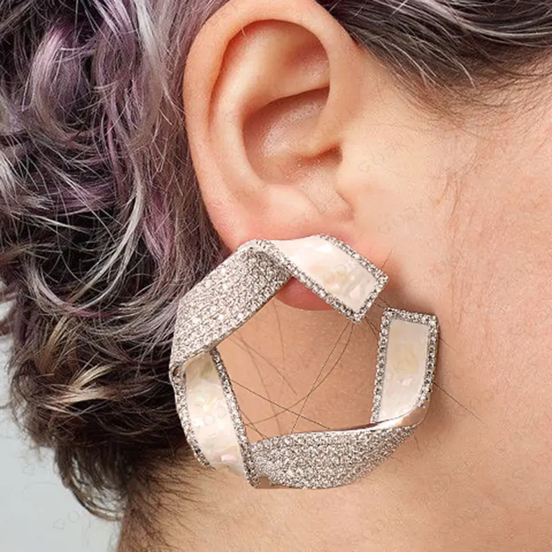 GODKI трендовые Роскошные Большие 3 тонные цветочные серьги-гвоздики для женщин Свадебные с кубическим цирконом CZ индийские свадебные серьги в богемном стиле