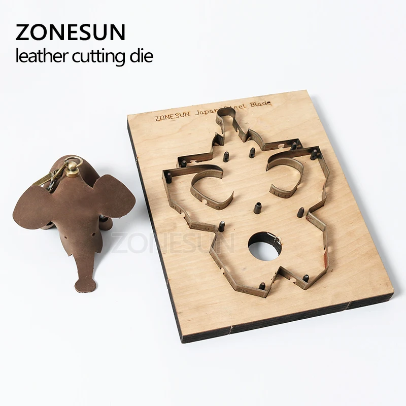  ZONESUN DIY Japan Steel Blade Rule Steel Die Cutting Mould Knife Tool Elephant Key Ring Leather Pun