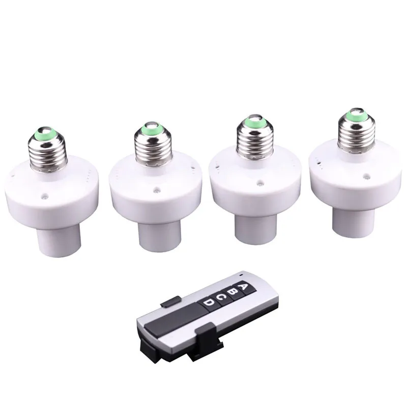 

E27 Screw Lamp Holder 315MHZ Wireless Remote Control Socket ON OFF Switch 4 Zone Lighting Cap AC 110V 220V 30 Meter Control